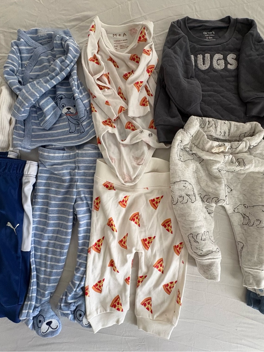 Baby Boy 3-6M 9 Piece Clothing Lot Carter’s Puma Monica + Andy